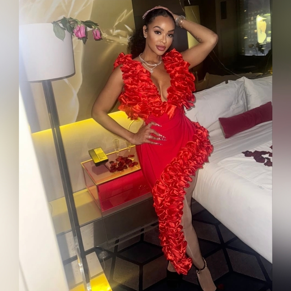 Red BodySuit & Matching Skirt